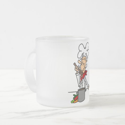 Soup Koch T - Shirt und Geschenke Mattglastasse (Vorderseite Links)