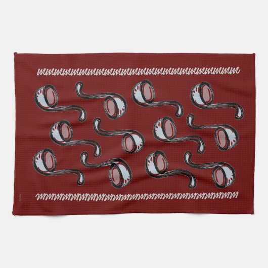 Soup Ladels Cranberry Geschirr Handtuch (Horizontal)