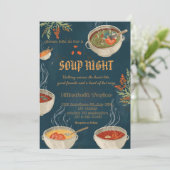 Soup Night Dinner Party Invitations Einladung (Stehend Vorderseite)