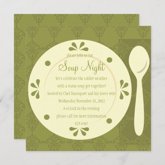 Soup Night Einladung (Vorne/Hinten)