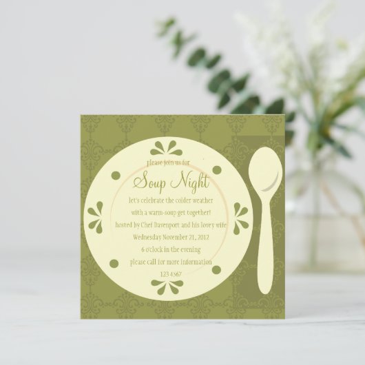 Soup Night Einladung (Stehend Vorderseite)