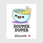 Souper Duper Funny Soup Pup Aufkleber (Blatt)