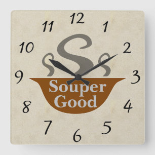 Souper Good Wall Clock Quadratische Wanduhr