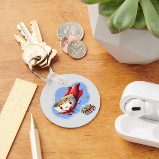 Souper Hero, Super Hero Soup Pun | Schlüsselanhänger (Schreibtisch)