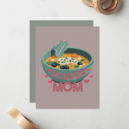 Souper-Mama Mitteilungskarte (Vorderseite/Rückseite Beispiel)