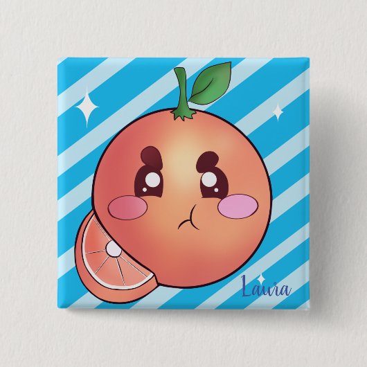 Sour Angry Orange Fruit Button (Vorderseite)