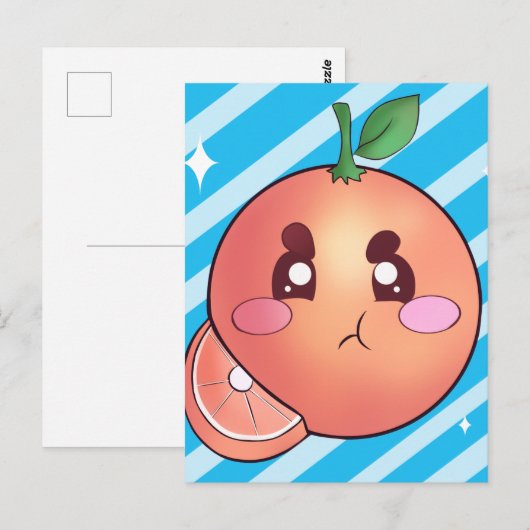 Sour Angry Orange Fruit Postkarte (Vorne/Hinten)