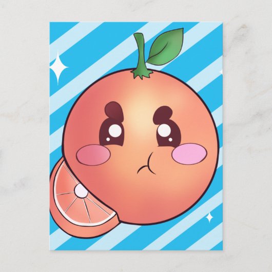 Sour Angry Orange Fruit Postkarte (Vorderseite)