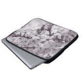 Sour Cherry Tree Schwarz-Weiß Laptopschutzhülle (Vorne Knopf)