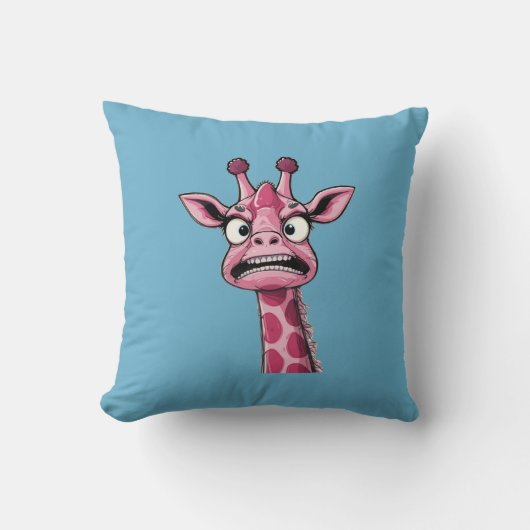 Sour Face Pink Giraffe Kissen (Vorderseite)