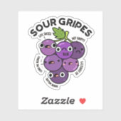 Sour Gripes Funny Frucht Grape Pub Aufkleber (Blatt)