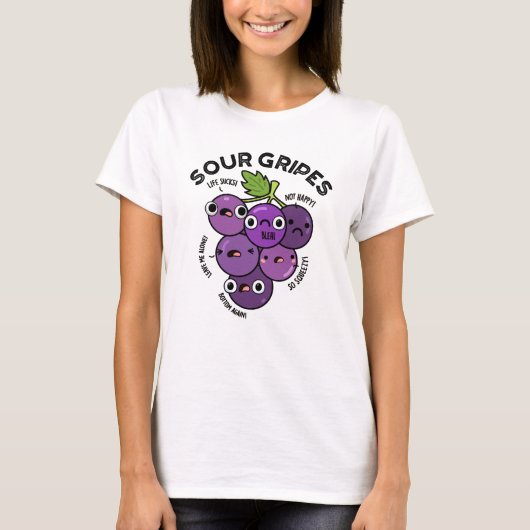 Sour Gripes Funny Frucht Grape Pub T-Shirt (Vorderseite)