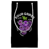 Sour Gripes Funny Obsttraube Pun Dark BG Kleine Geschenktüte (Vorderseite)
