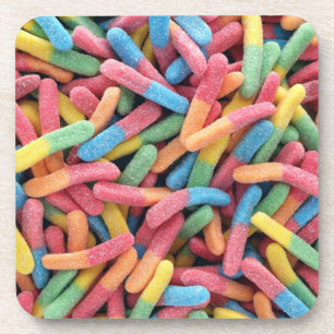 Sour Gummy Worms Getränkeuntersetzer