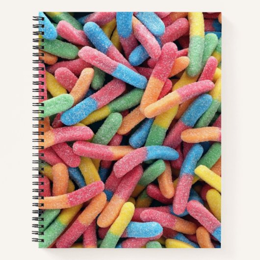 Sour Gummy Worms Notizblock (Vorderseite)