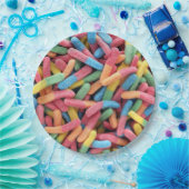 Sour Gummy Worms Pappteller (Party)