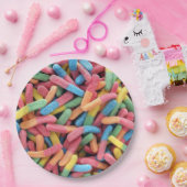 Sour Gummy Worms Pappteller (Party)