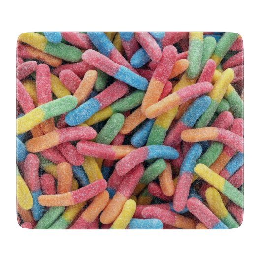 Sour Gummy Worms Schneidebrett (Vorderseite)