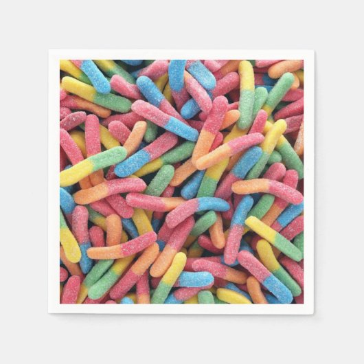 Sour Gummy Worms Serviette (Vorderseite)