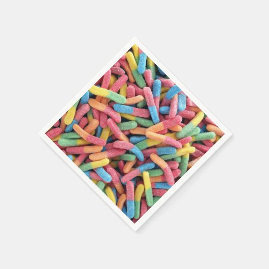 Sour Gummy Worms Serviette (Ecke)