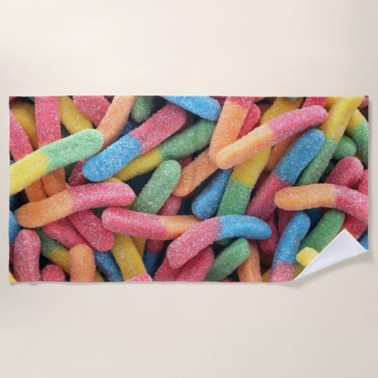 Sour Gummy Worms Strandtuch (Vorderseite)