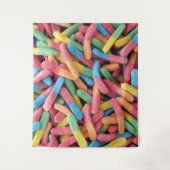 Sour Gummy Worms Wandteppich (Vorderseite)