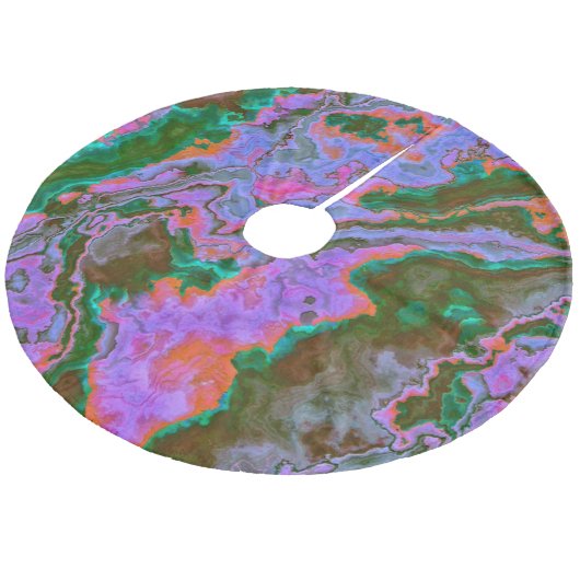 Sour Marble Brushed Polyester Tree Skirt Fleece Weihnachtsbaumdecke (Schrägansicht)