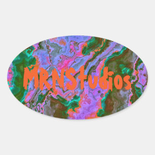 Sour Marble Ovaler Aufkleber