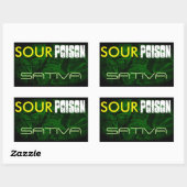 SOUR POISON SATIVA RECHTECKIGER AUFKLEBER (Blatt)