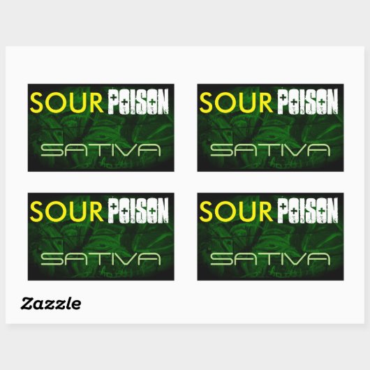SOUR POISON SATIVA RECHTECKIGER AUFKLEBER (Blatt)