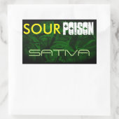 SOUR POISON SATIVA RECHTECKIGER AUFKLEBER (Tasche)
