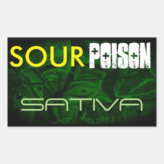 SOUR POISON SATIVA RECHTECKIGER AUFKLEBER (Vorderseite)