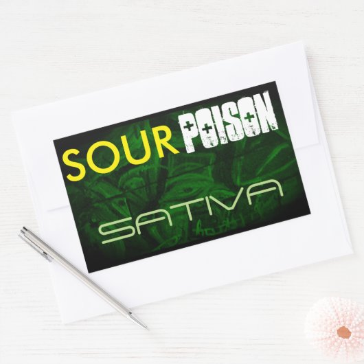SOUR POISON SATIVA RECHTECKIGER AUFKLEBER (Umschlag)