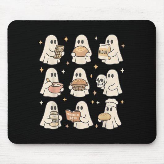 Sourdough Bread Halloween Cute Ghost Homemaker Bak Mousepad (Vorne)