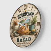 Sourdough Bread Rustic Artisan Bakery  Große Wanduhr (Winkel)