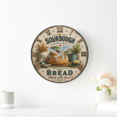 Sourdough Bread Rustic Artisan Bakery  Große Wanduhr (Zuhause)