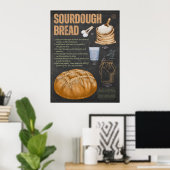 Sourdough Brot Rezept Chalkboard Küche Poster (Heimbüro)