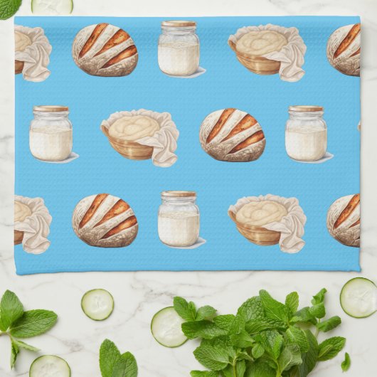 Sourdough Gemustert Kitchtuch Geschirrtuch (Gefaltet)