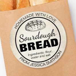 Sourdough Homemade Items Label SD01_01rd Runder Aufkleber