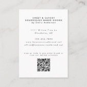 Sourdough Micro Bakery Modern QR Code Visitenkarte (Rückseite)