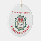 Sourdough Starter's First Christmas Add Name Keramik Ornament (Rechts)