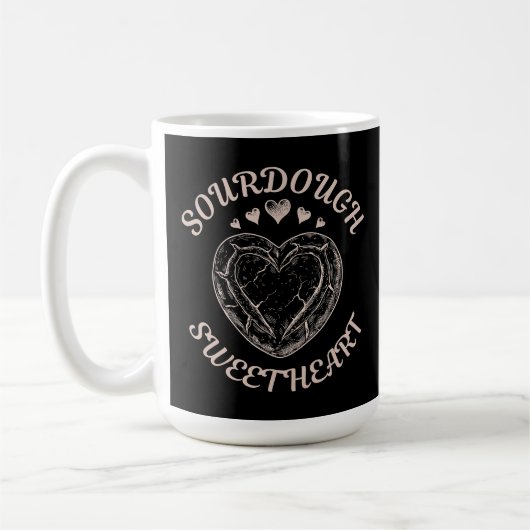 Sourdough Sweetheart Funny Valentine Heart Bread Kaffeetasse (Links)
