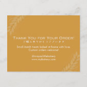 Sourdough Wheat Bakery Cookie Care Instructions Dankeskarte (Rückseite)