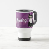 Sourpuss Anti Mornings Funny Cat Design Reisebecher (VorderseiteRechts)