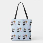 Sourpuss Power Cat Cartoon Muster Tasche (Rückseite)