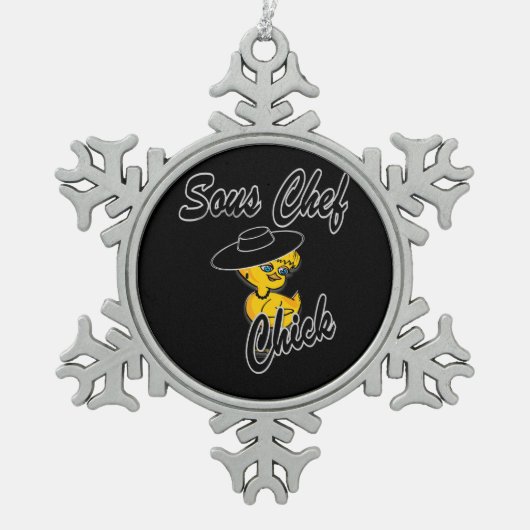 Sous Koch Chick #4 Schneeflocken Zinn-Ornament (Vorderseite)