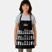 Sous Koch Schach Piece Schwarz-weiß Kids Schürze (Insitu)