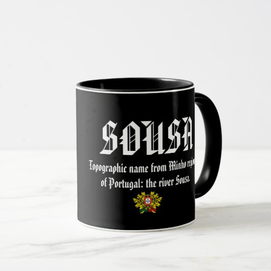 Sousa - Tasse von Nachnamen (VorderseiteRechts)