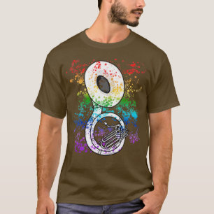 Sousaphon Regenbogen Farben Sousaphonist Blech Mus T-Shirt