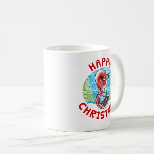 Sousaphone Christmas Brass Musician Music Teacher Kaffeetasse (VorderseiteRechts)